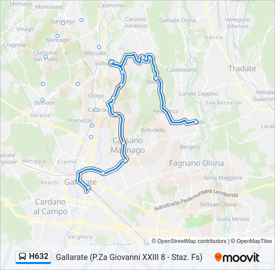 Percorso linea  H632