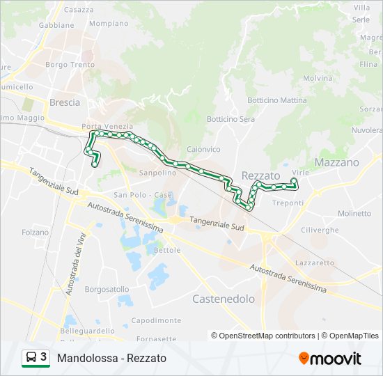 Percorso linea bus 3