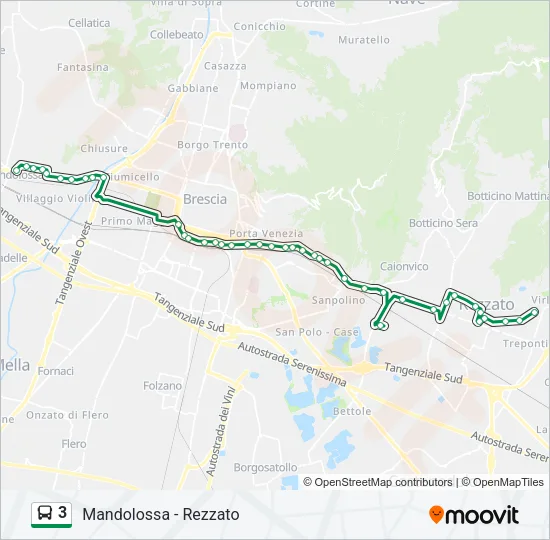 Percorso linea bus 3