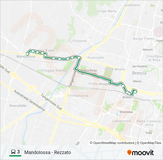 Percorso linea bus 3