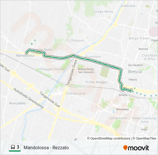 Percorso linea bus 3