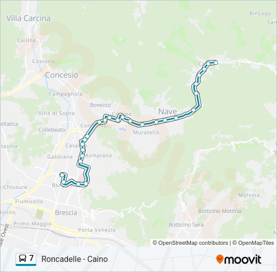 Percorso linea bus 7