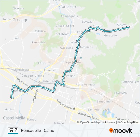 Percorso linea bus 7