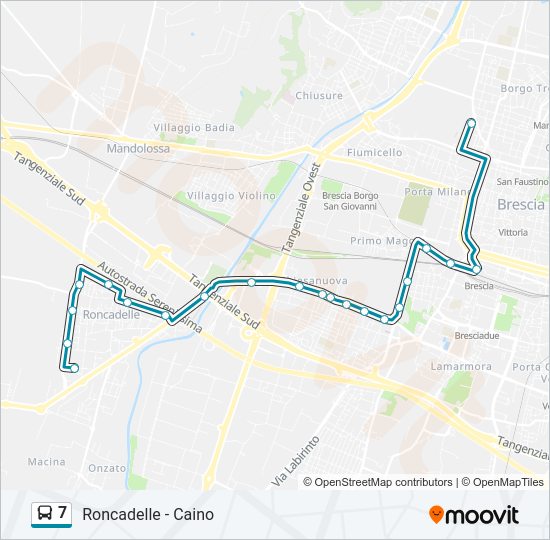 Percorso linea bus 7
