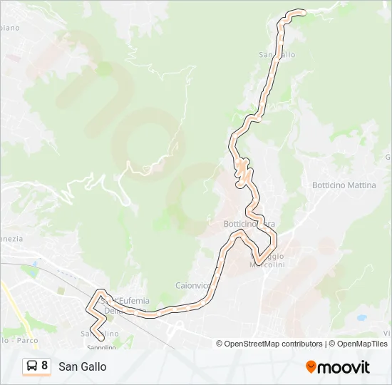 8 Bus Line Map