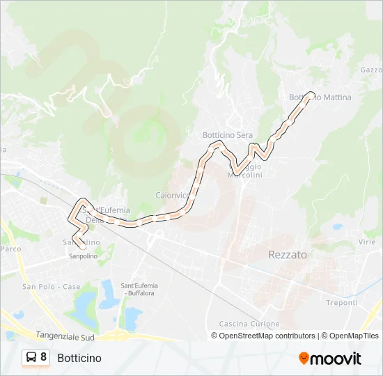 8 Bus Line Map