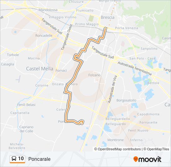 Percorso linea bus 10