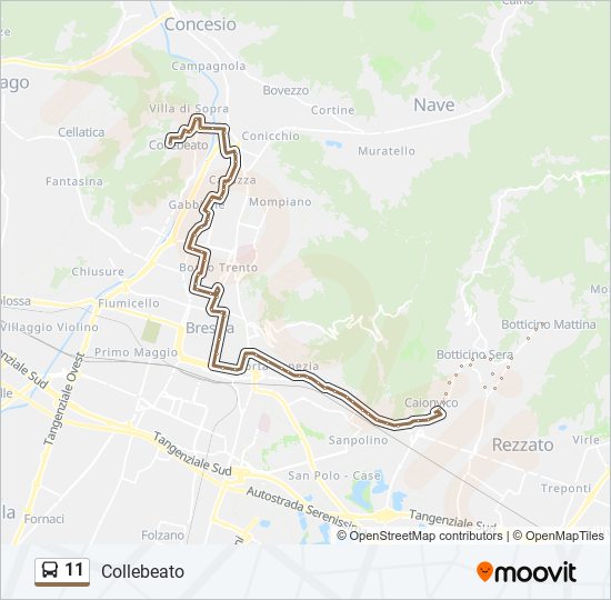 11 bus Line Map