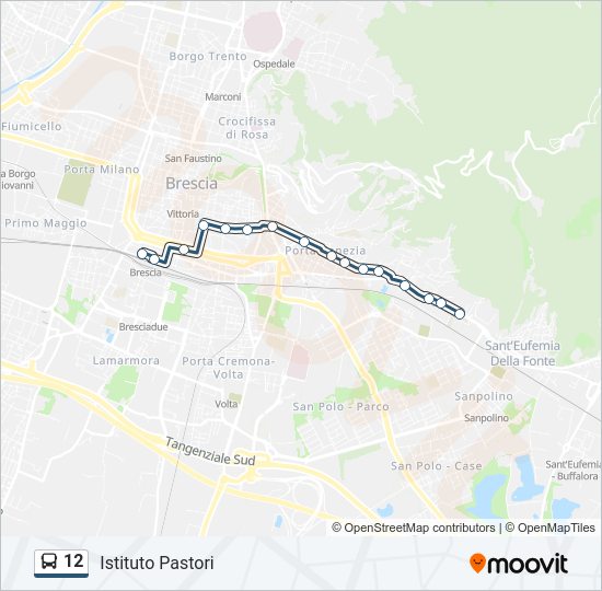 Percorso linea bus 12