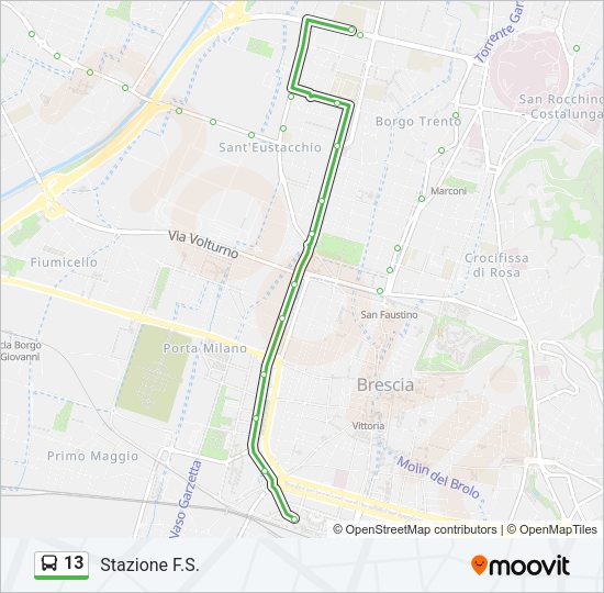 Percorso linea bus 13