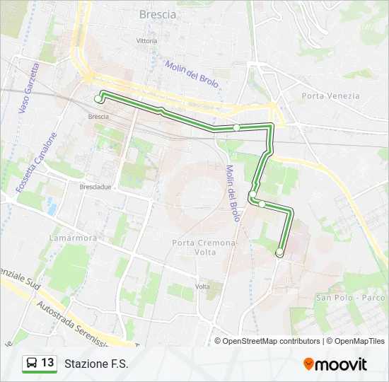 13 Bus Line Map