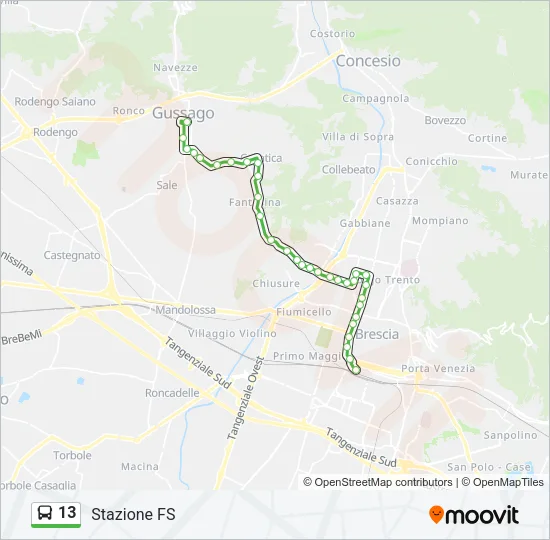 13 Bus Line Map
