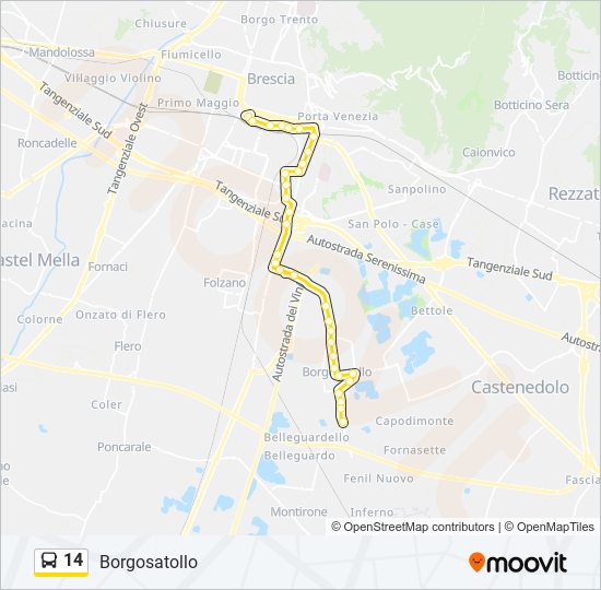 14 bus Line Map