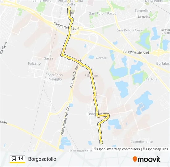 14 Bus Line Map