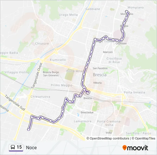15 Bus Line Map