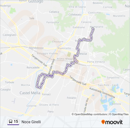 Percorso linea bus 15