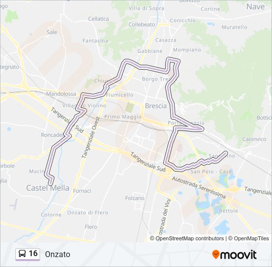 16 bus Line Map