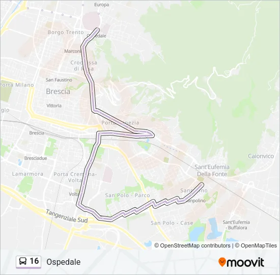 16 Bus Line Map
