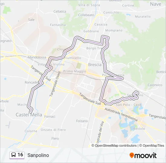 16 Bus Line Map