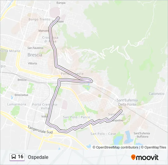 16 Bus Line Map
