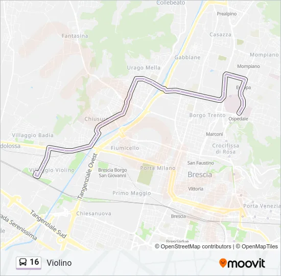 16 Bus Line Map