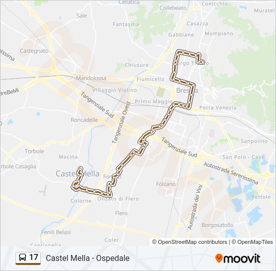 17 bus Line Map