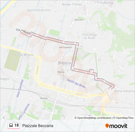18 Bus Line Map