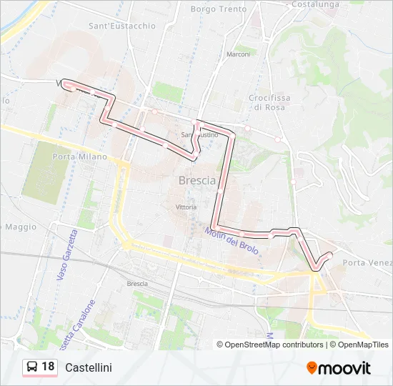 18 Bus Line Map