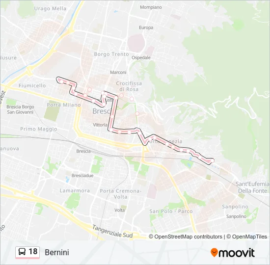 18 Bus Line Map