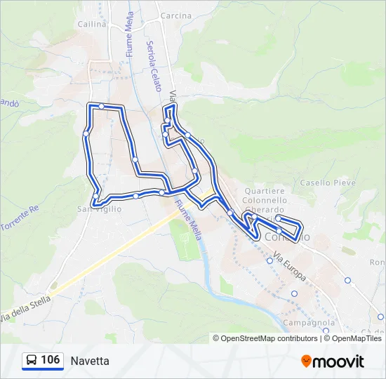 106 Bus Line Map