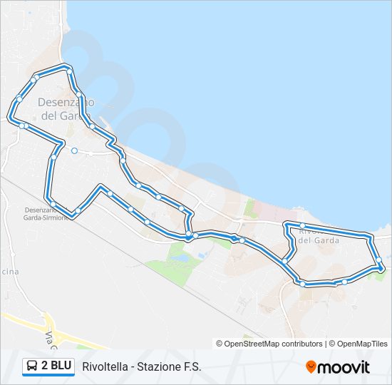 Percorso linea bus 2 BLU