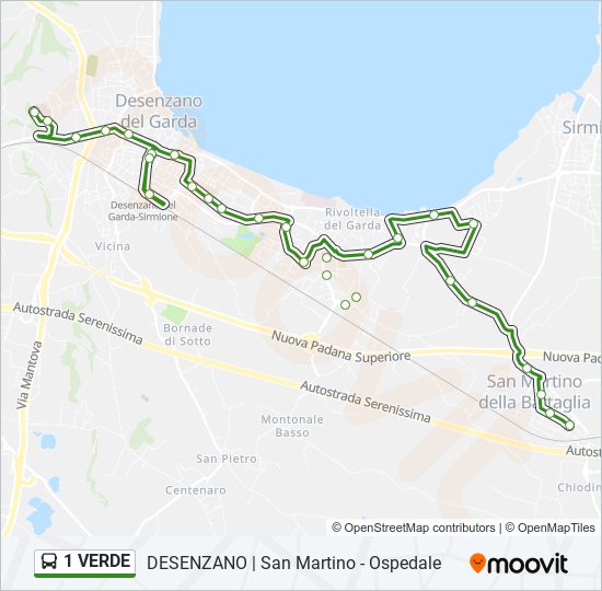 1 VERDE bus Line Map