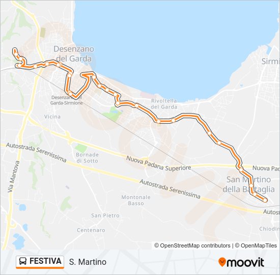 Percorso linea bus FESTIVA