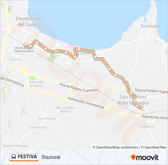 Percorso linea bus FESTIVA
