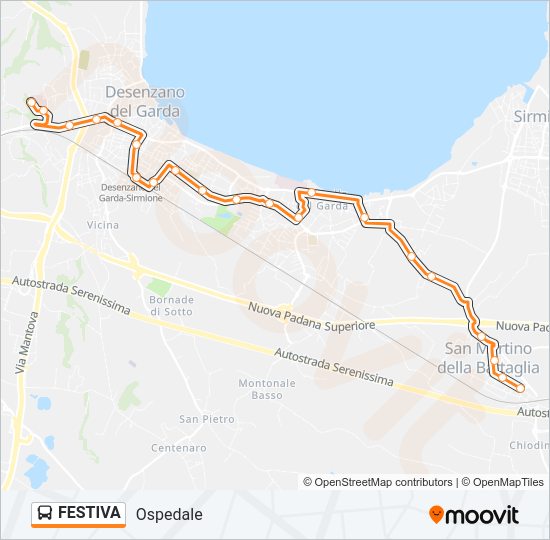 Percorso linea bus FESTIVA