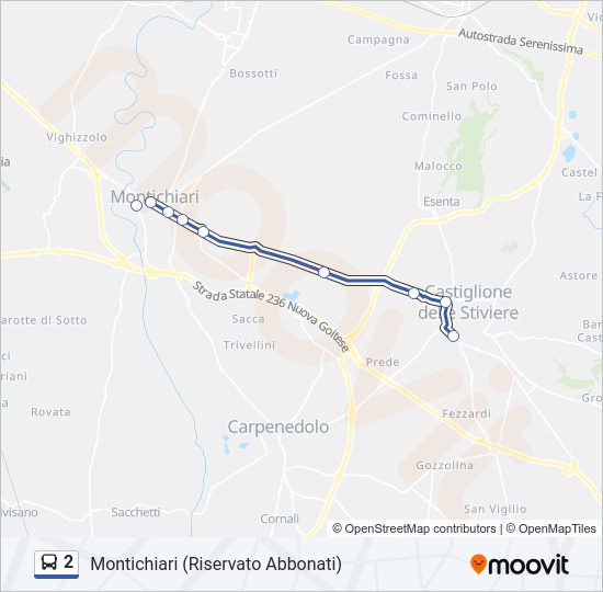 Percorso linea bus 2