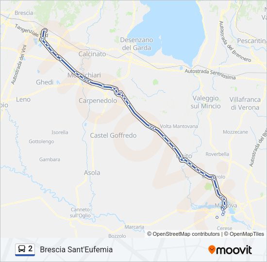 Percorso linea bus 2