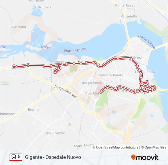 Percorso linea bus 5