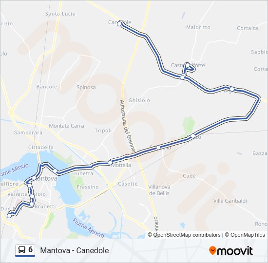 Percorso linea bus 6