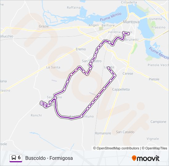 Percorso linea bus 6