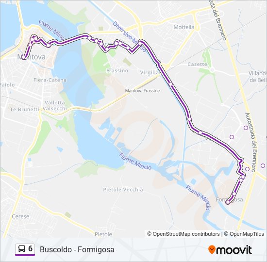 6 bus Line Map