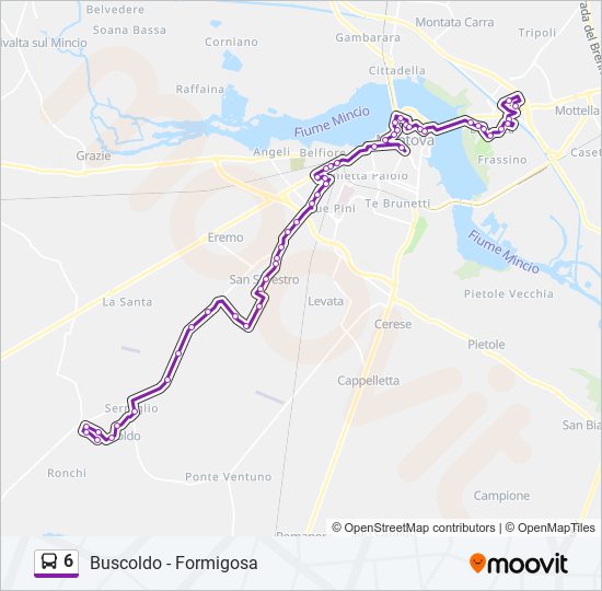 6 bus Line Map