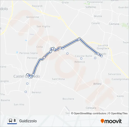 Percorso linea bus 8