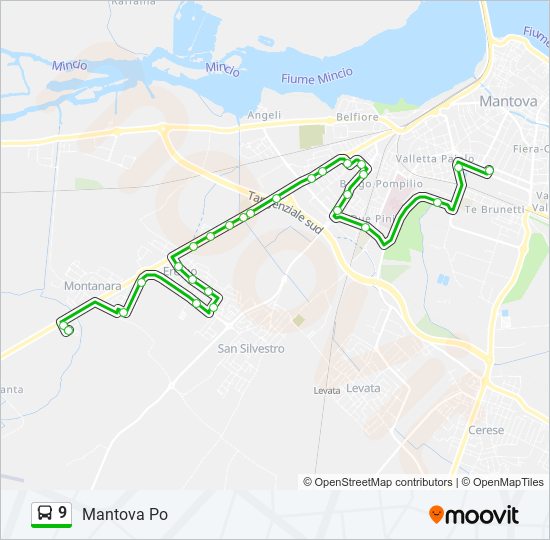 Percorso linea bus 9