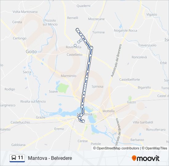 11 bus Line Map