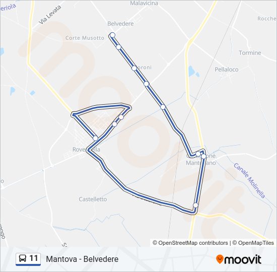 Percorso linea bus 11