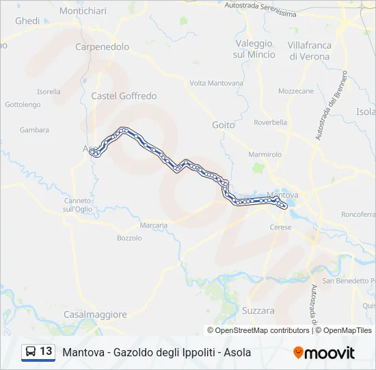 13 Bus Line Map