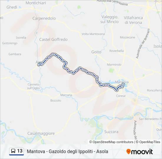 13 Bus Line Map