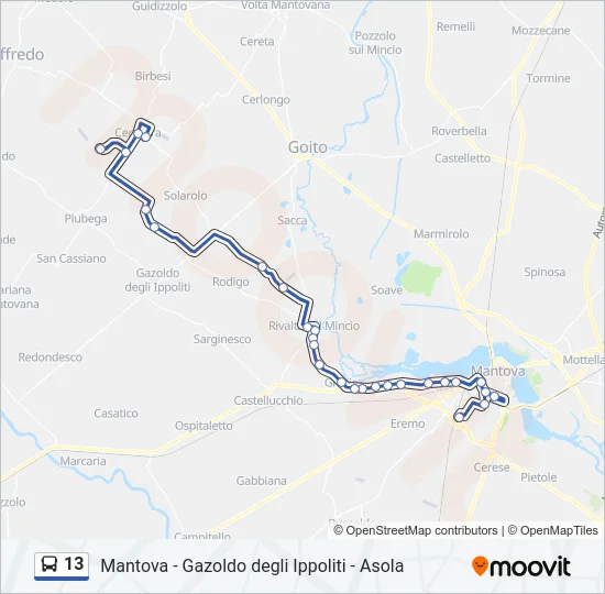 13 Bus Line Map