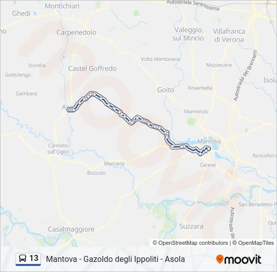 13 Bus Line Map
